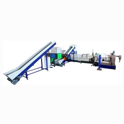 300 kg/ώρα Οριζόντια μηχανή ανακύκλωσης πλαστικών σωλήνων δύο σταδίων με συμπιεστή κοπτήρα